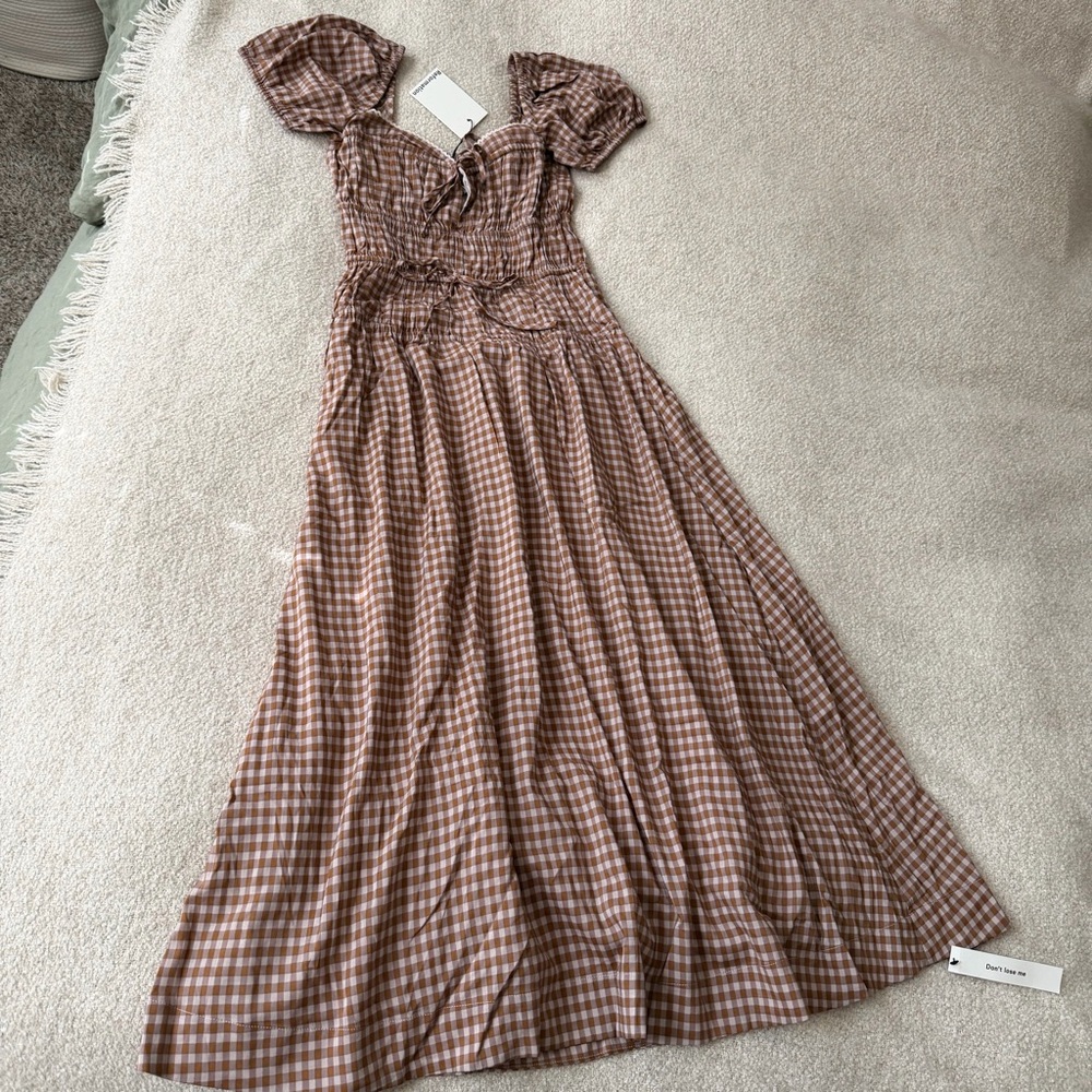 Reformation Rhett Dress in Audrie Check